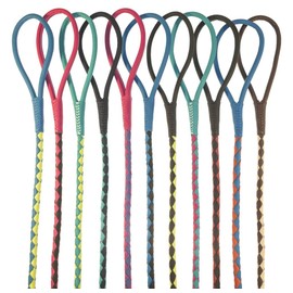 Dogline Soft and Padded Rolled Round Hand Braided Leather Leash for Dogs