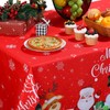 Tiamon Fabric Christmas Tablecloth Table Cover for Rectangle Table, Washable