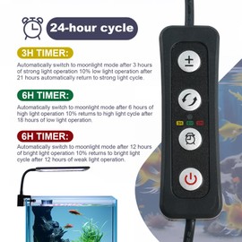 DEGGOX Clip on Aquarium LED Light,Fish Tank Light for 5-20 Gallon,with Timer Auto On/Off 24-Hour Cycle, White Blue Red LEDs Lighting Built-in 5 Brightness Levels Memory Function