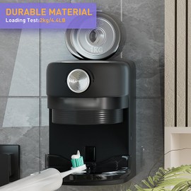 Automatic Toothpaste Dispenser Wall Mounted Toothpaste Squeezer for Kids and Adult Toothpaste Dispenser for Bathroom with Super Sticky Suction Pad,Black