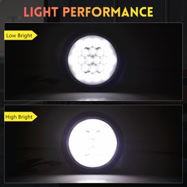 NWpangu 4 inch Round LED Trailer Tail Lights, Reverse Running Light 24LEDs w/Rubber Grommet Sealed Waterproof for Truck RV Van, White, 2PCS