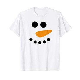 Snowman Face Funny Christmas Day Costume Boys Girls Adults T-Shirt
