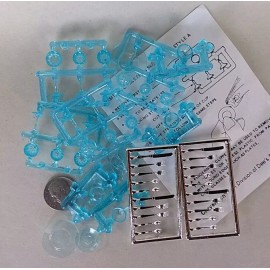 Chrysnbon Dollhouse Miniature Blue Chrysnbon 4 Set Dishes & Stemware + Silverware 1:12