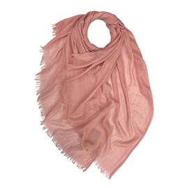 OgLuxe Modal Blend Scarf – Plain Frayed Ends Cotton Modal Soft Neck Arm Shawl Lightweight Wrap Holiday Accessory Blush