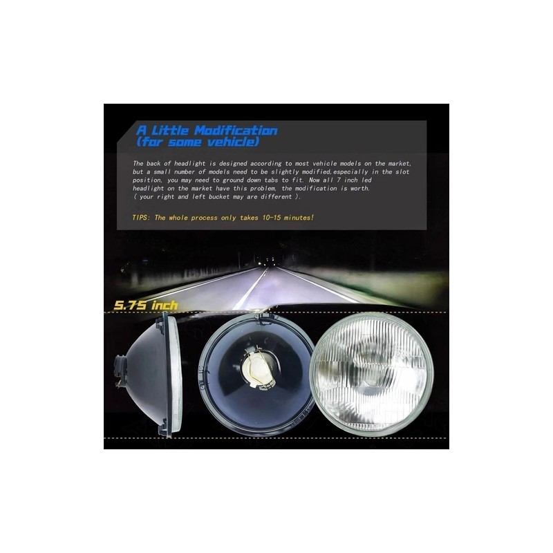 Unbranded For 1966-1974 Dodge Charger 5.75" Led Round Headlights High/low