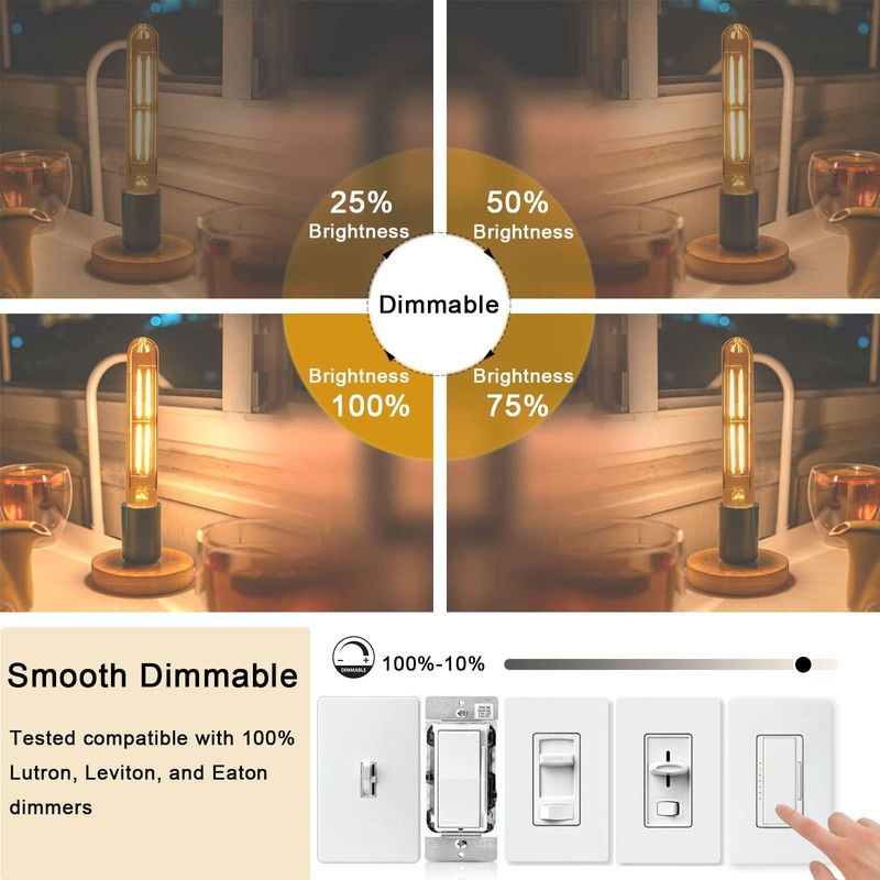 NOVELUX 7.3 Inch E26 Led Bulb 6W Dimmable, 2700K Soft