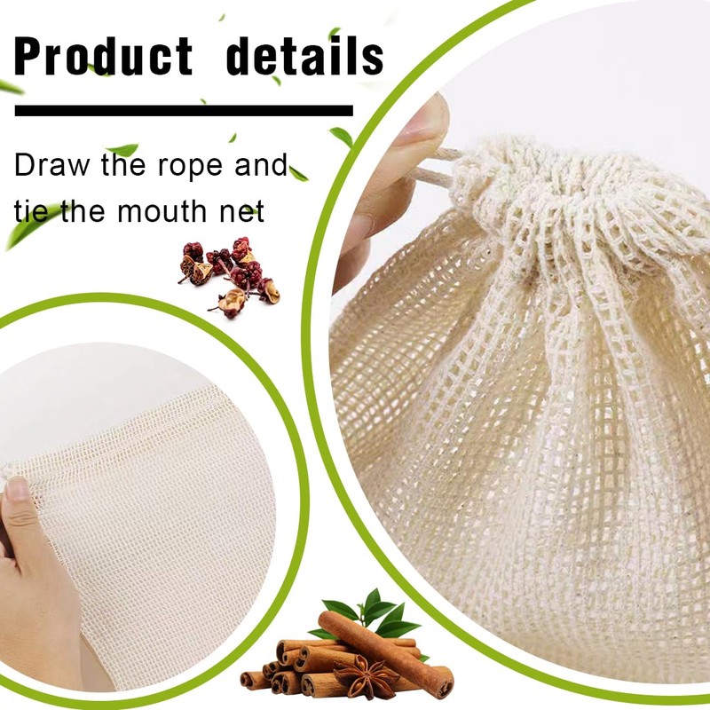 VJUYSW Cotton Muslin Bags 4 Pack Drawstring 100% Cotton Reusable