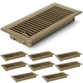 2 PCS Floor Vents Floor Registers 4x10 inch, Heavy Duty Metal Heat Air Vent Covers 4 X 10 with Rust Proof Finish for Home Office Wall Floor Registers Grilles & Vents (2, Brown, 4x10 Inches)