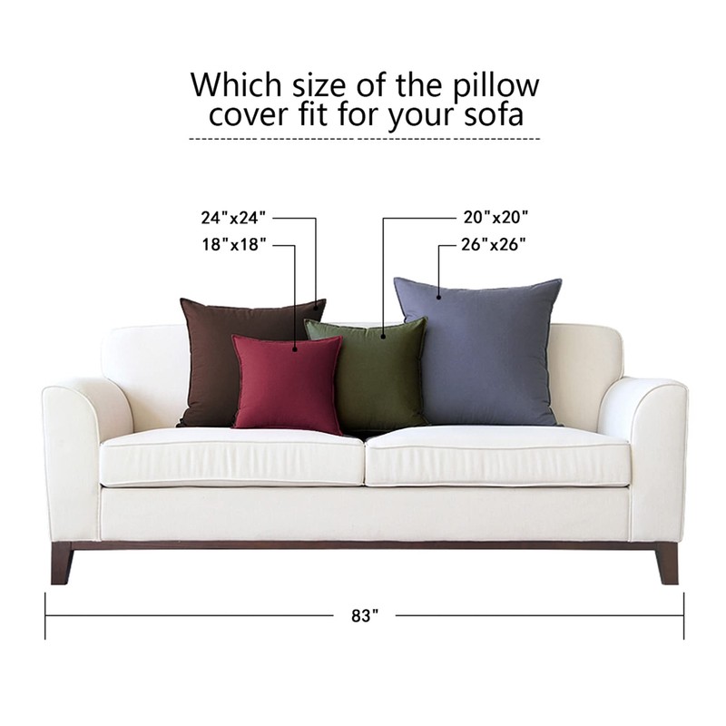 Jeanerlor Solid Cotton Linen Decoration 18"x18" Throw Pillow Cushion Case