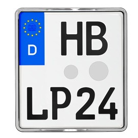 Motorcycle License Plate Holder 180 x 200 Chrome Look Number Plate Holder Motorcycle 180 x 200 Number Plate Holder Number Plate Amplifier Motorcycle Number Plate Holder + Mounting Screws
