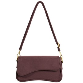 Suede Shoulder Bag for Women Y2K Trendy Purse Hobo Handbags Clutch Saddle Bag with 2 Removable Strap (Coffee)