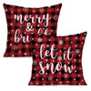 LOGAZOO Christmas Throw Winter Pillow Covers 18x18 inch Let it