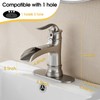 FRANSITON Waterfall Faucet Bathroom Faucet Single Handle One Hole Brushed