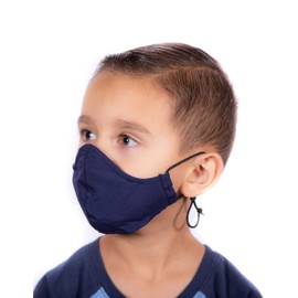 Headmost Comfymax Low Profile 2 Layer Fabric Facemask: Water Repellent, Washable & Breathable Face Mask (Youth Navy)