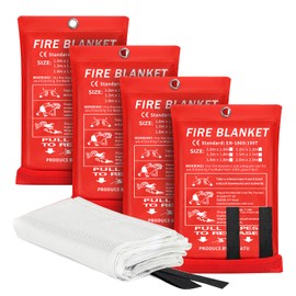 2024 Emergency Fire Blanket, 4 Pack Fire Extinguisher Blanket, Fire Suppression Blanket, Flame Retardant Blanket Fire Safety Blanket for Home, Kitchen, School, Grill, Car, Office, Warehouse(40” x40”)
