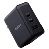 Elecom ACDC-PD65100BK Charger, 100 W, 3 Ports, USB PD Compatible,