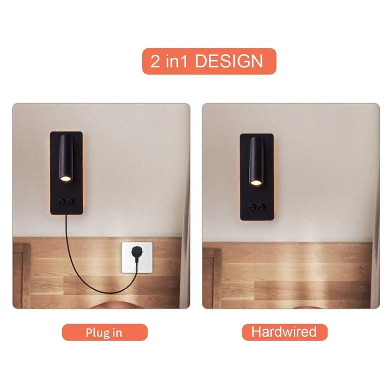 MOLUOLA LIGHTING LED Reading Wall Lights for Bedroom, Backlight Night