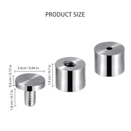 Favide 48 Packs Sign Standoff Screws Advertising Screws Stainless Steel Wall Standoff Mounts Glass Acrylic Nail for Glass Artwork and Sign Displays (1 x 1 Inch)