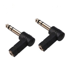 1/4 Inch TRS to 3.5mm Right Angle Adapter,6.35mm male to 3.5mm female 90 degree Stereo Headphone Audio Adaptor Converter Connector