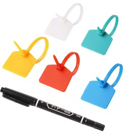 AMPCOM Nylon Cable Zip Ties with Marker, Self-Locking Written-on Cable Mark Ties 4.72 in - 5 Colors/ 100PCS