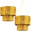 Rossesay 2 Pcs 2 Tier Fringe Tinsel Chandelier Iridescent Foil