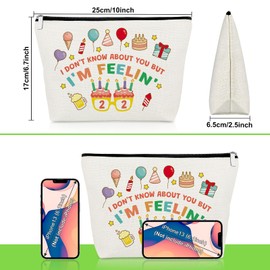 22 Year Old Birthday Gifts 22nd Birthday Makeup Bag for Her Daughter Sister Best Friend Granddaughter Niece Turning 22 Cosmetic Bag Inspirational Gifts for Woman Female Girlfriend 22nd Travel Pouch