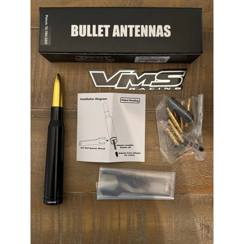 VMS Black and Gold Bullet Antenna For Ford F150 and