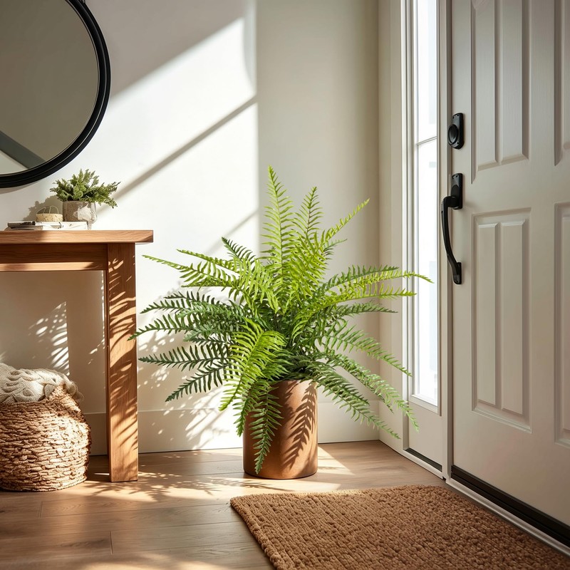 2 Pack Artificial Fern Plants in Pots, Type 8