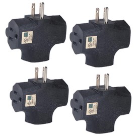 GFQHF 3 Way Plug Adapter - UL Listed - Outdoor Outlet Splitter 3 Prong - Electrical Outlet Extender, Wall Outlet Expander, Outdoor Heavy Duty Triple Plug Outlet Adapter