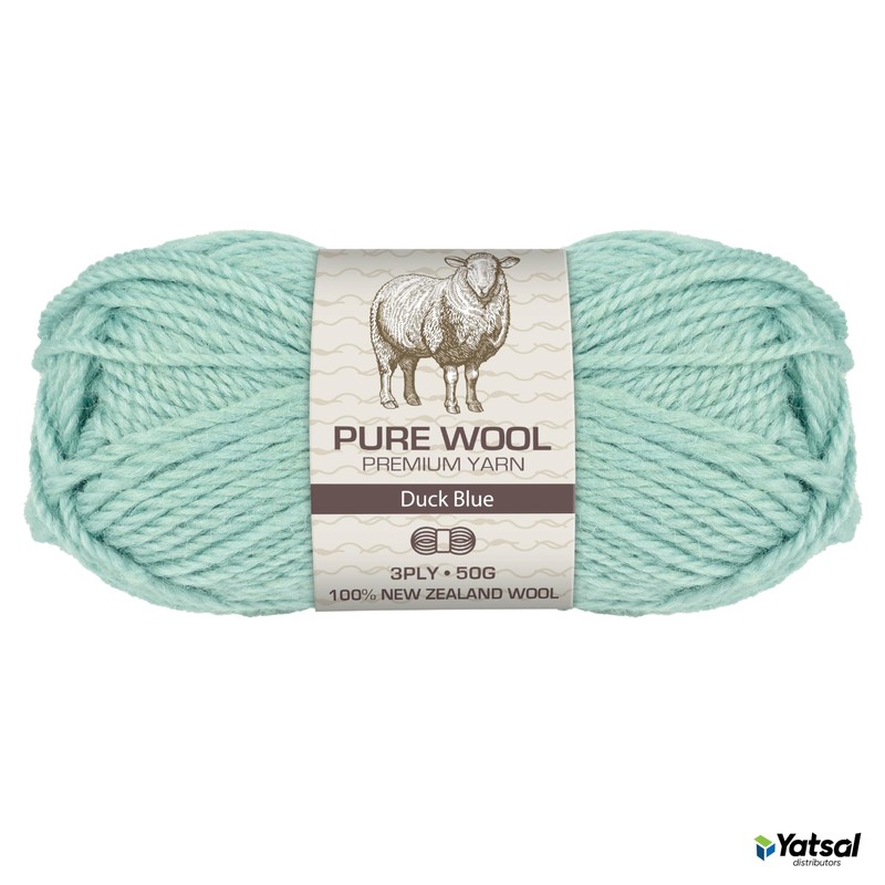 Yatsal 3-Ply Pure Wool 50 g, Duck Blue
