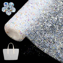 Locacrystal Bling Resin Rhinestone Sticker DIY Car Decoration Stickers Self-Adhesive Hotfix Glitter Crystal Gem Sheet Stickers for Car & Crafts Decoration(Transparent AB,9.4"x15.8")