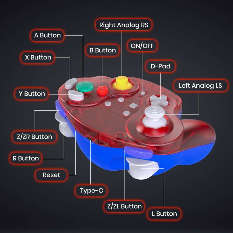 2.4 GHz Wireless GameCube Switch Pro Controller, for NGC GameCube
