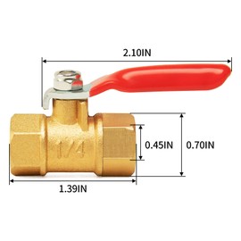 ChillWaves Brass Ball Valve, Air Compressor Ball Valve Shut Off Switch 1/4" NPT Female x 1/4" NPT Female Thread Pipe Fitting(4-PACK)