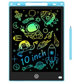 10 Inch LCD Writing Tablet - Colorful Electronic Drawing Pad & Doodle Board for Kids Ages 3-8, Erasable Educational Toy, Birthday and Christmas Gift for Girls and Boys (Blue)