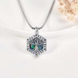 DAYLINLOVE Tree of Life Necklace 925 Sterling Silver Norwegian Viking Tree of Life Pendant Necklace for Men, Sterling Silver