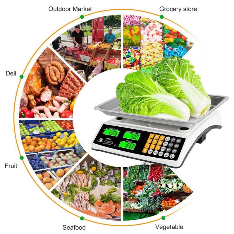 Price Computing Scale 88lb/40kg Commercial Food Scale for Produce Meat