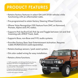 CRUX DKGM-49 Replacement Radio and Dash Kit (w/SWC Retention for General Motors LAN 29-Bit Vehicles)