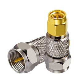 Vecys SMA Connector Adapter SMA Male to F Type Male Coaxial Cable Connector Straight Adapter for FM Radio DAB Antenna WIFI Antenna CATV TV Antenna Aerial Networks Modems(2 pcs)