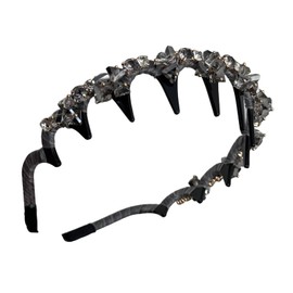 Braid Hairband - Elegant Braid Rhinestones Headbands with Teeth,Hair Hoop Anti-Slip Fashion Head Bands for Wedding Birthday Holiday Brides Party Bridesmaids Travel