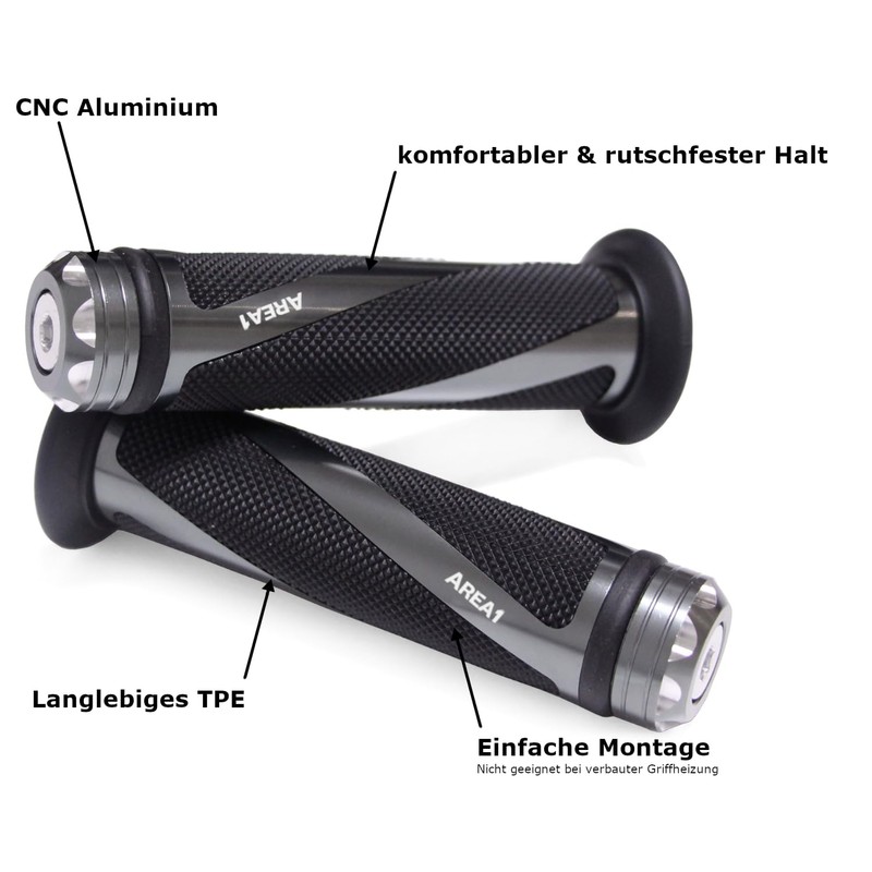 Area1 Universal Motorcycle Scooter Handlebar Grips Grip Rubbers Pack of