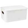 Tatay 7010901 Multipurpose Organizer Basket Set with Lid, 3X White,
