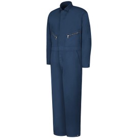 Red Kap Men's Insulated Twill Coverall with Quilted Lining, Long Sleeve, Navy, Large