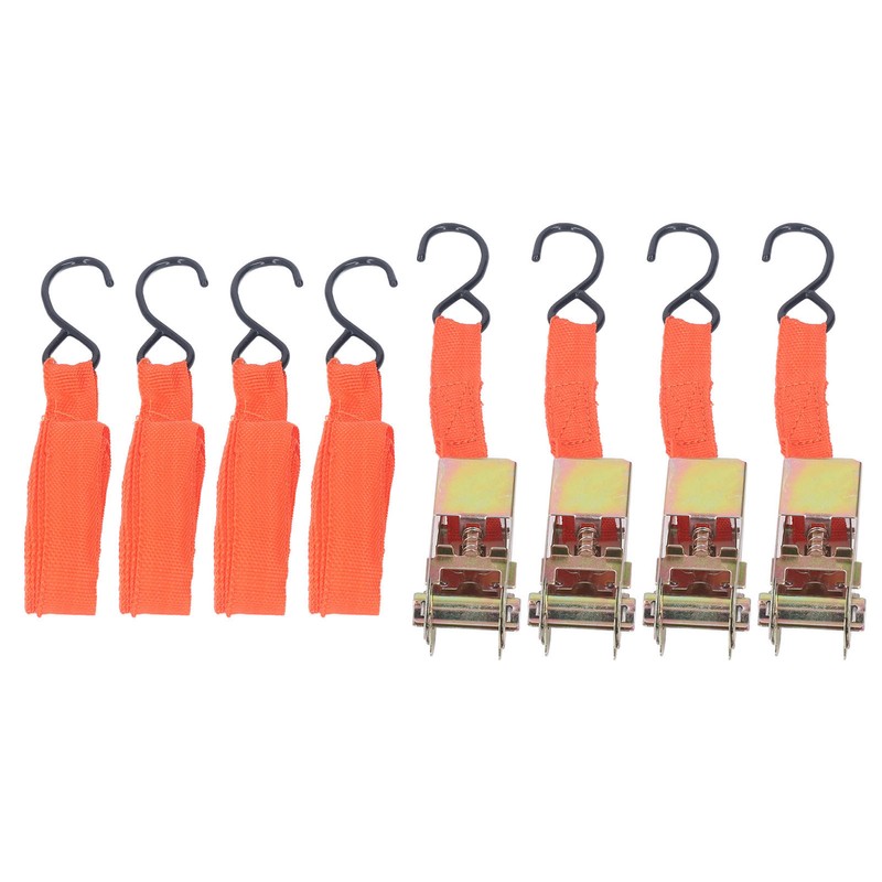 4Pcs Ratchet Tie Down Straps Motorcycle Car Buckle Set 15in
