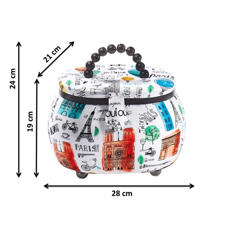 Kobolo Sewing Box Sewing Basket Sewing Box Plastic Textile White