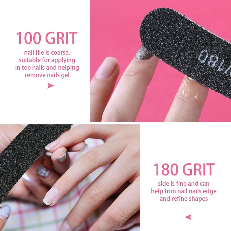 URAQT 15PCS Nail Files, Professional Nail File Double Sided Set,