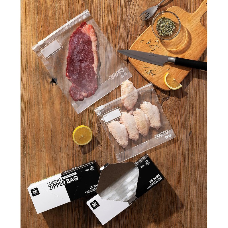 Slider Quart & Gallon Combo Pack, 100 Count, Expandable Bottom,