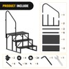 Nilight RV Steps with Handrail, 3 Steps Hot Tub Steps