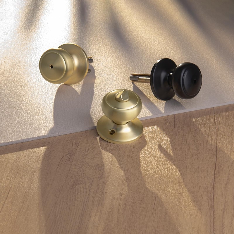 NCSEN 6 Pack Gold Door Knobs,Interior Door Knob with Lock,Coastal