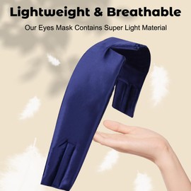 ACWOO Sleep Mask, Eye Mask, Silk Side Sleeper, Sleeping Mask, Skin-Friendly, Breathable Eye Mask, Sleeping Masks with Adjustable Velcro Fastener for Night Sleep, Travel and Nap (Blue)