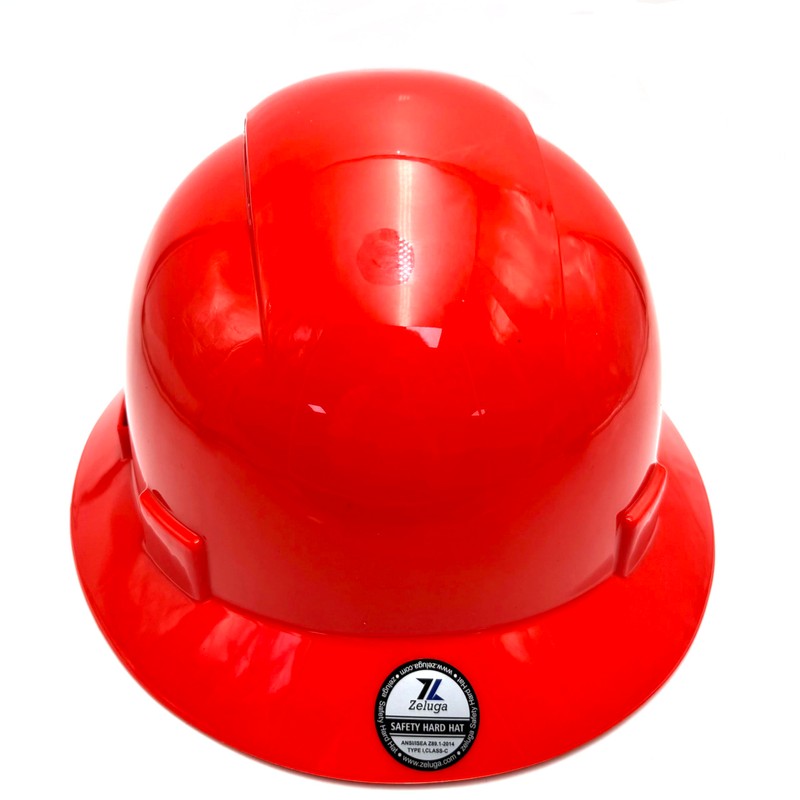 Zeluga 15-439 HDPE Full Brim Hard Hat, Construction Safety Helmet